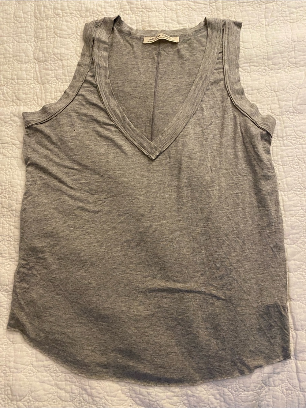 We The Free Heather Gray V-Neck Tank Top